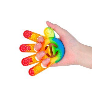 Fidget Popper Hand Snapper Bubble Pop Toy Rainbow Grip